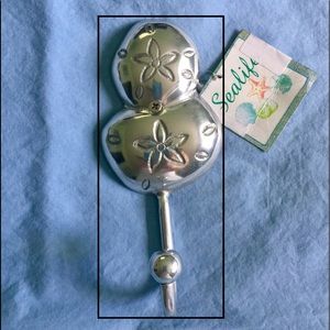 Coastal Sand Dollar Wall Hook Silver
